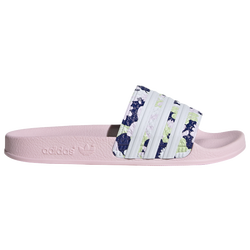 Girls' Grade School - adidas Adilette - Pink/White/Green
