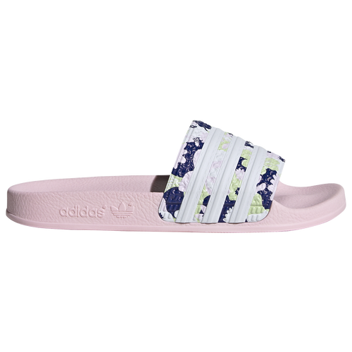 Adidas Originals Adilette In Pink/white/green