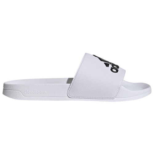 

adidas Mens adidas Adilette Shower Slide - Mens Shoes White/White/Black Size 13.0