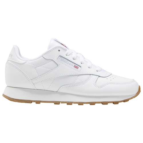 

Reebok Boys Reebok Classic Leather - Boys' Grade School Shoes White/Tan Size 03.5