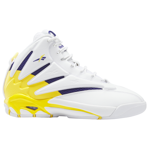 

Reebok Mens Reebok The Blast - Mens Basketball Shoes Ftwr White/Always Yellow/Bold Purple Size 8.0