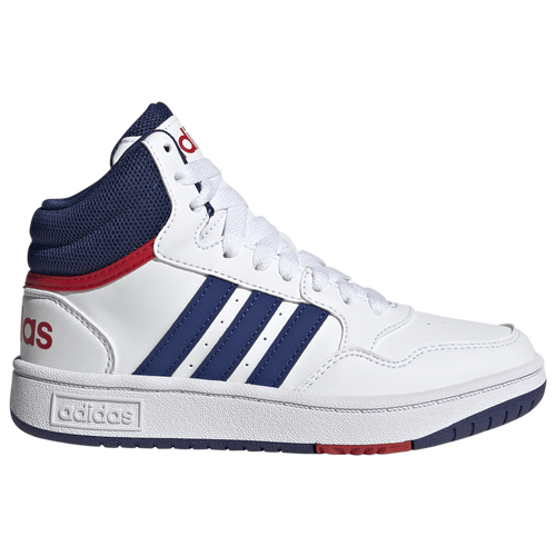 

adidas Boys adidas Hoops Mid 3.0 - Boys' Grade School Basketball Shoes White/Red Size 4.0