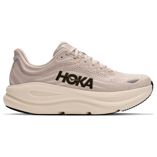 HOKA Mens Bondi 9 - Running Shoes Tan/White/Black