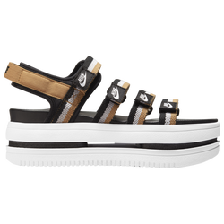 Women's - Nike Icon Classic Sandals - Black/Gold