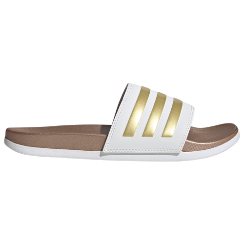 

adidas Womens adidas Adilette Comfort Slides - Womens Shoes White/Matte Gold/White Size 10.0