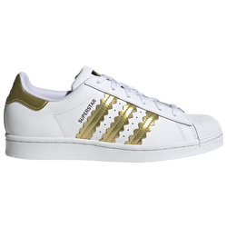 Women's - adidas Superstars - White/Gold/Black