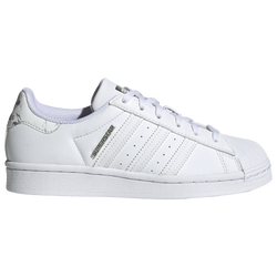 Girls' Grade School - adidas Originals Superstar - White/White/Silver Metallic