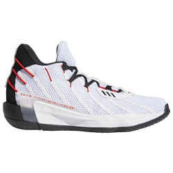 Men's - adidas Dame 7 - White/Core Black/Scarlet