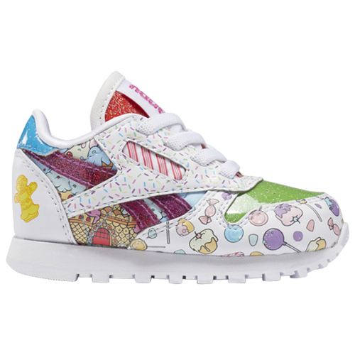 

Reebok Boys Reebok Candy Land Classic Leather - Boys' Toddler Running Shoes White/Aubergine/Super Green Size 5.0