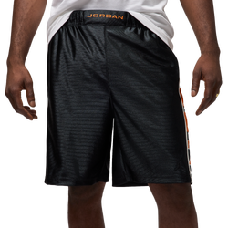 Men's - Jordan Essentials Cat Scratch Shorts - Black/Orange