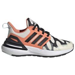 Boys' Grade School - adidas Rapidasport Bounce Elastic Laced  - Core Black/Cloud White/Semi Coral