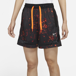 Women's - Nike Fly AOP Crossover Shorts - Black/Orange