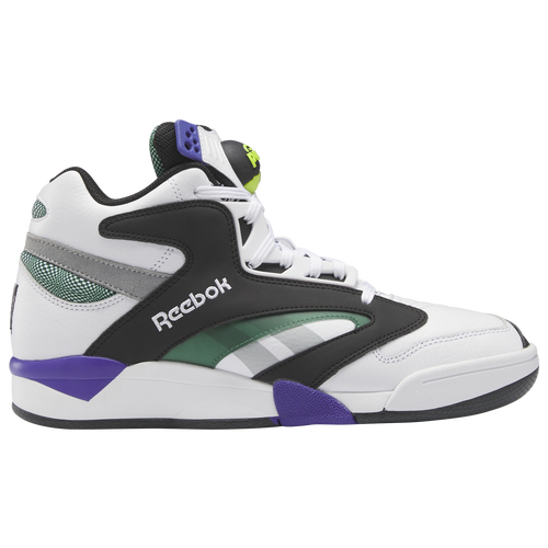 

Reebok Mens Reebok Shaq Victory Pump - Mens Basketball Shoes White/Green/Purple Size 11.0