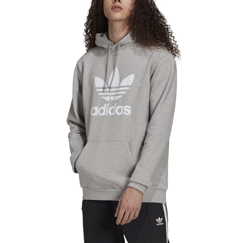 

adidas Originals Mens adidas Originals Trefoil Hoodie - Mens Gray/White Size L