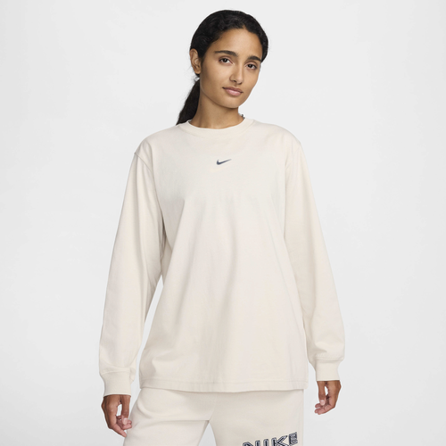 WOMENS - Nike NSW Phoenix LS T-Shirt - Light Orewood Brown