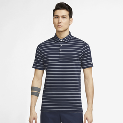 Men's - Nike Player Striped Golf Polo - Obsidian/Brushed Silver