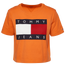 Tommy Jeans Crop Flag T-Shirt - Women's Orange/Orange