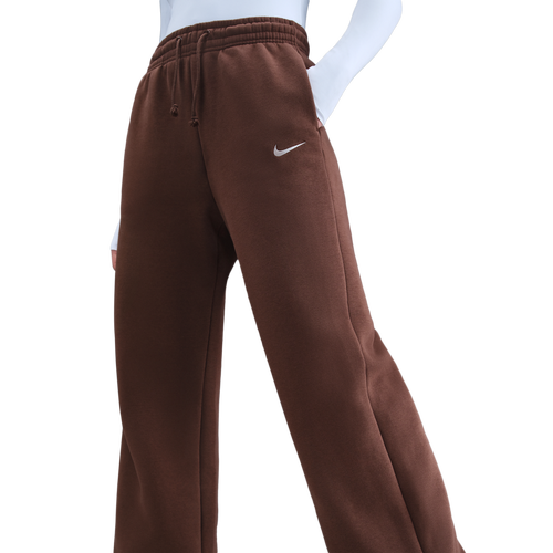 WOMENS - Nike Phoenix Fleece High Rise Wide Pants - Fauna Brown/Sail