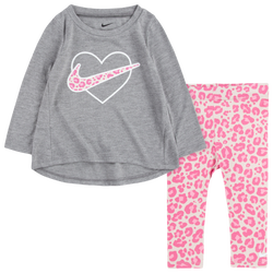 Girls' Infant - Nike Leopard Heart Tunic Set - Brown/Brown