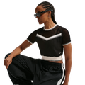 Nike NSW Chill Op Knit SS Crop Top - Nike Black/Chalk