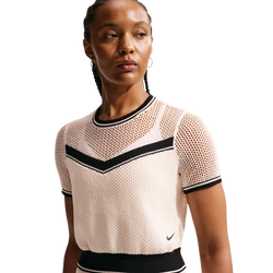 Women's - Nike NSW Chill Op Knit SS Crop Top - Chalk/Black/Black