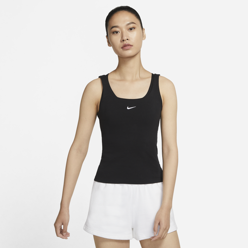 

Nike Womens Nike NSW Essential Cami Tank - Womens Black/White Size M