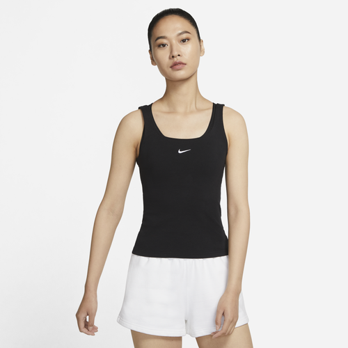 

Nike Womens Nike NSW Essential Cami Tank - Womens Black/White Size XS