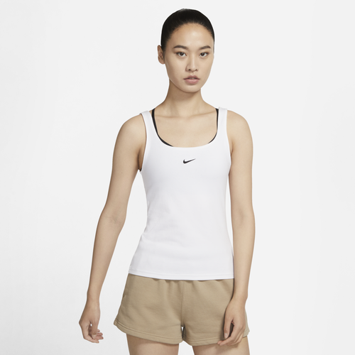 

Nike Womens Nike NSW Essential Cami Tank - Womens Cami White/Black Size XS