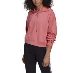 Women's - adidas Originals Trefoil Essentials Hoodie - Hazy Rose/Black