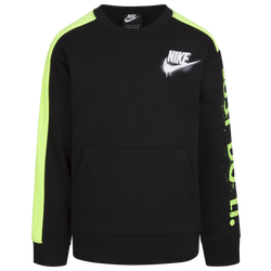 Boys' Preschool - Nike Just Do It Fleece Crew - Black/Yellow