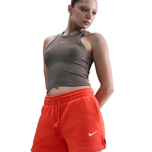 WOMENS - Nike Phoenix Fleece MR Shorts - Picante Red/Sail