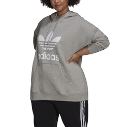 Women's - adidas Originals Plus Size Trefoil Hoodie - Gray