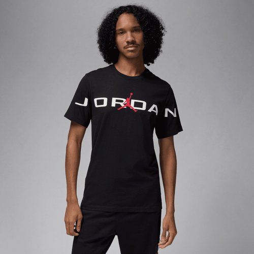 

Jordan Mens Jordan Air Stretch Short Sleeve Crew - Mens Black/White/Red Size M