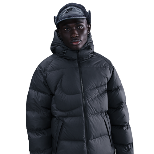 MENS - Nike Club Puffer Hoodie Max 550 - Black