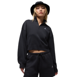 Women's - Jordan Brooklyn Fleece Quarter-Zip Top - White/Black