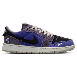 Boys' Grade School - Jordan Air Jordan Retro 1 Low - Black/Regency Purple/Vapor Green