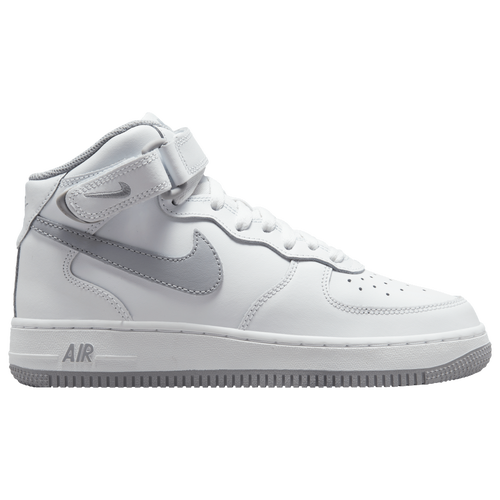 Nike Big Kids' Air Force 1 Mid '07 Le Casual Shoes In White/wolf Grey/white