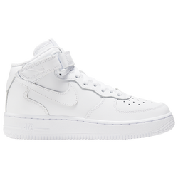 Boys' Grade School - Nike Air Force 1 Mid LE - White/White/White