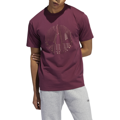 

adidas Originals Mens adidas Originals Trefoil T-Shirt - Mens Crimson/Gold Size XL
