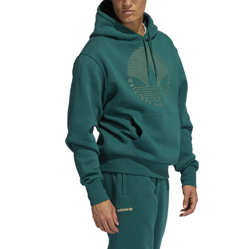 

adidas Originals Mens adidas Originals Deco Trefoil Hoodie - Mens Green/Green Size S