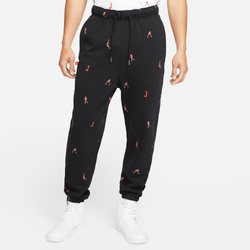 Men's - Jordan Essential Statement All Over Print Fleece Pants  - Black/White