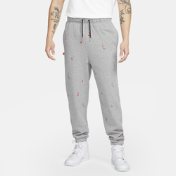 Men's - Jordan Essential Statement All Over Print Fleece Pants  - Grey/Red/Black