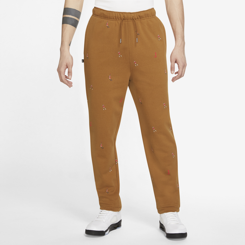 

Jordan Mens Jordan Statement Fleece Pants - Mens Brown/Black Size XL