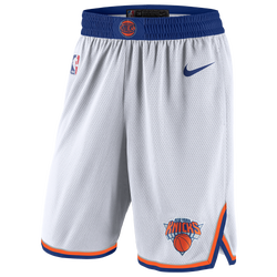Men's - Nike Knicks Swingman Shorts - White/Rush Blue/Blue