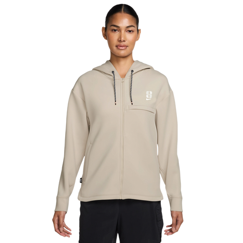 WOMENS - Nike Dri-FIT Sabrina Full-Zip Hoodie - Beige/White