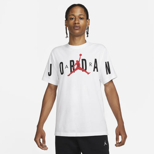 

Jordan Mens Jordan Stretch Short Sleeve Crew T-Shirt - Mens White/Red Size L