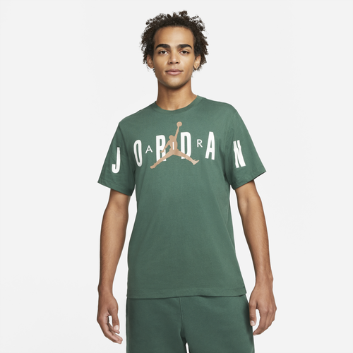 

Jordan Mens Jordan Stretch Short Sleeve Crew T-Shirt - Mens Green/Brown Size S