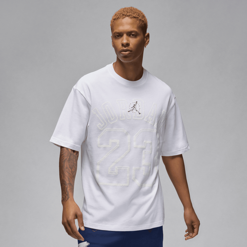 

Jordan Mens Jordan Statement 1985 Short Sleeve Crew - Mens White/Black Size XL