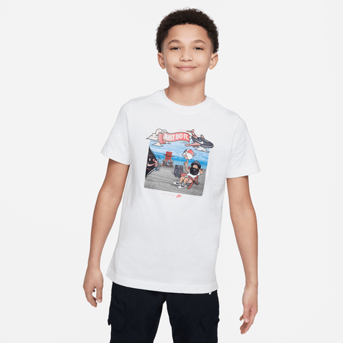 

Boys Nike Nike Short Sleeve Crew Photo T-Shirt - Boys' Grade School White Size S