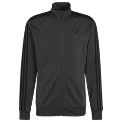 Men's - adidas Essentials Warm-Up 3-Stripes Track Jacket - Solid Grey/Black
